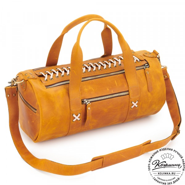 Кожаная сумка "Тайлер" (песочный крейзи). фото 1